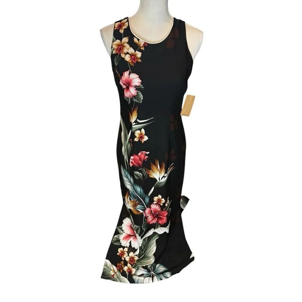 VTG Paradise Bay Made In Hawaii Hibiscus Print A-Line Dress Women’s Size S